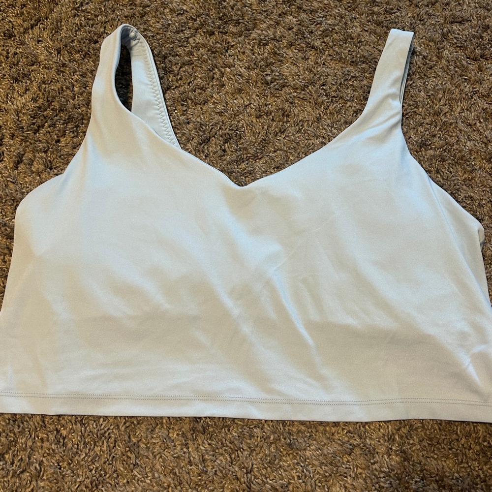 OFFLINE by Aerie Real Me V-Neck Sports Bra Light Blue XXL Longline Activewear